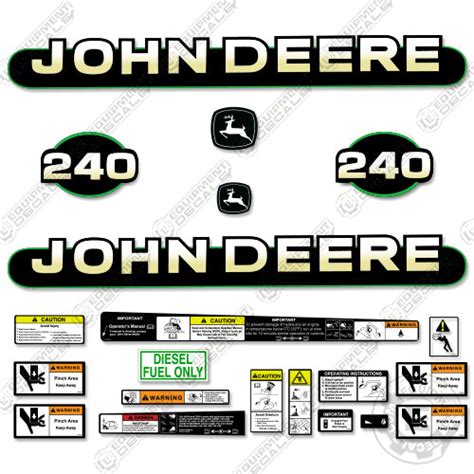 Fits John Deere 240 Skid Steer Decal Kit – Equipment Decals